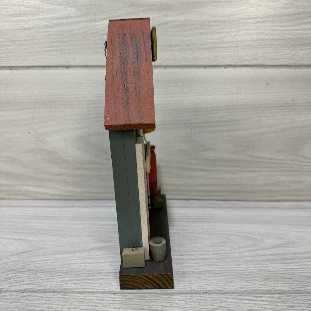 SPOONTIQUES Wood Wall Or Desktop Clock Fire House 7x10